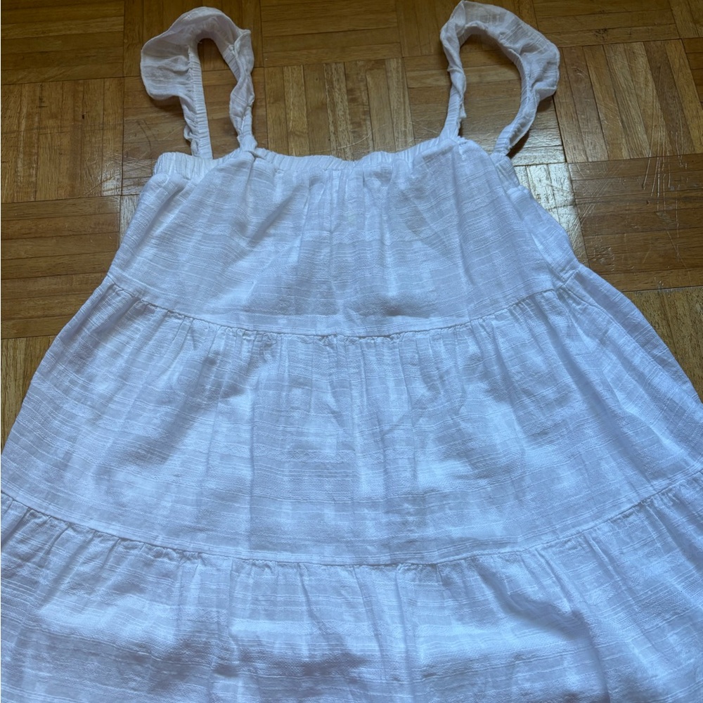 White Trixxi mini dress with ruffle tank top sleeve! Size M!